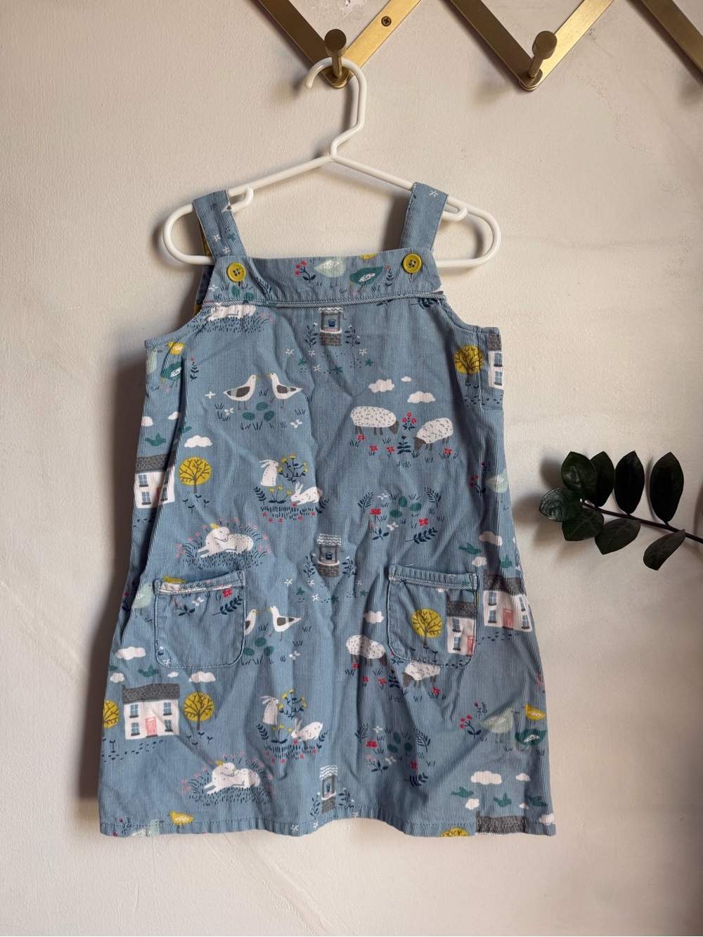 Mini Boden Farm Corduroy Overall Dress